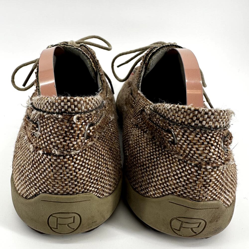 Roper Driving Moccasin Fair Isle Aztec Lace Up Round Toe Leather Tan 5.5 - Picture 6 of 8